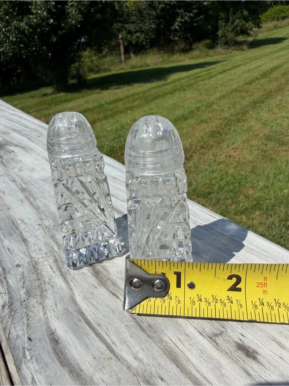 Vintage Lead Crystal Glass Salt & Pepper Shakers Western Germany
